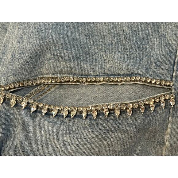 Blue B. Collection – Rhinestone Cutout Wide-Leg Jeans – Medium - Picture 7 of 7
